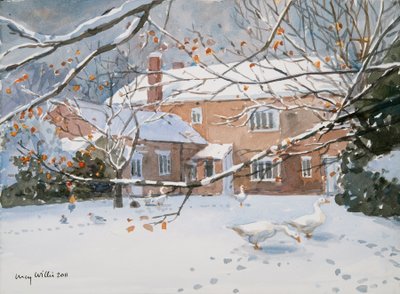 Bauernhaus im Schnee, 2011 von Lucy Willis